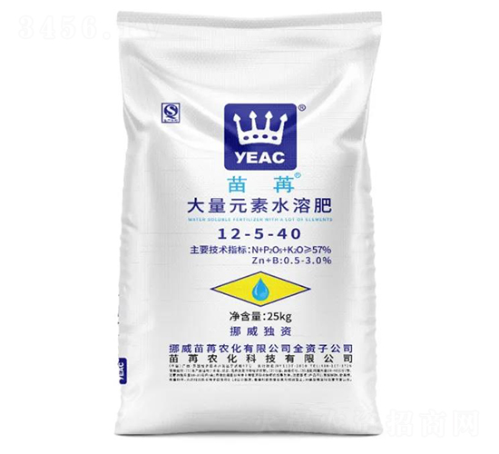 大量元素水溶肥12-5-40-苗苒