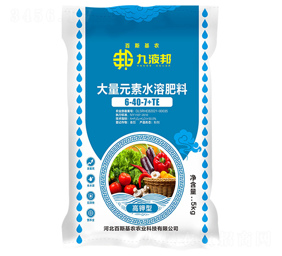 高鉀型大量元素水溶肥料6-40-7+TE-九液邦-百斯基農