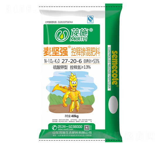 小麥專用控釋摻混肥料27-20-6-麥堅強-茂施