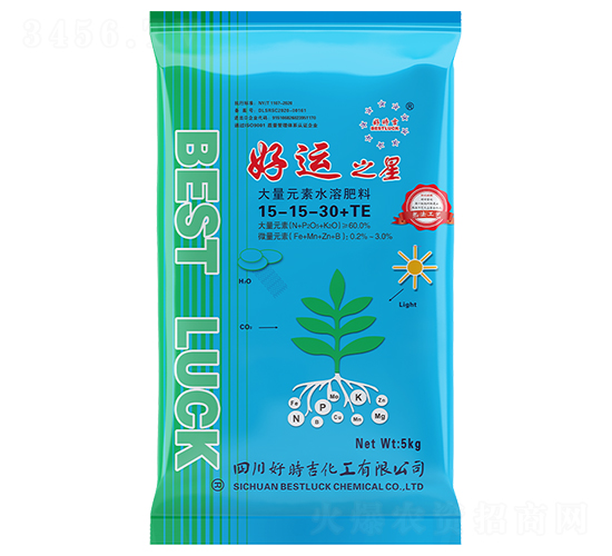 大量元素水溶肥料15-15-30+TE-好運之星-好時吉