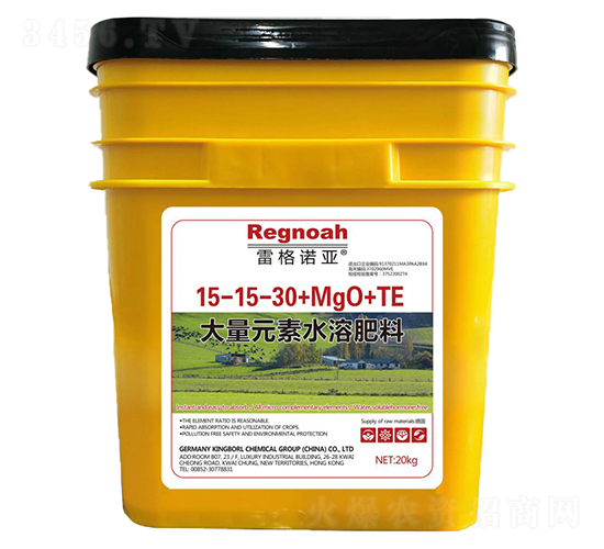 å¤§é‡å…ƒç´ æ°´æº¶è‚¥15-15-30+MgO+TE-é›·æ ¼è«¾äºž-é‡‘è°·ä¸