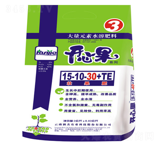 大量元素水溶肥15-10-30+TE-開心果-潤杰農(nóng)科