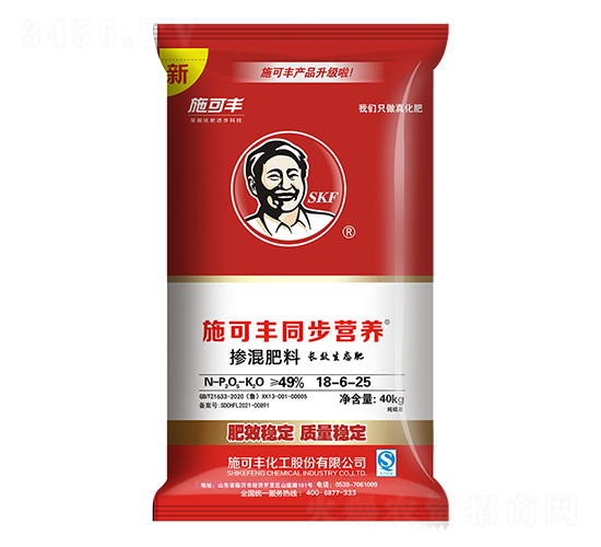 40kg同步營(yíng)養(yǎng)摻混肥料18-6-25-施可豐