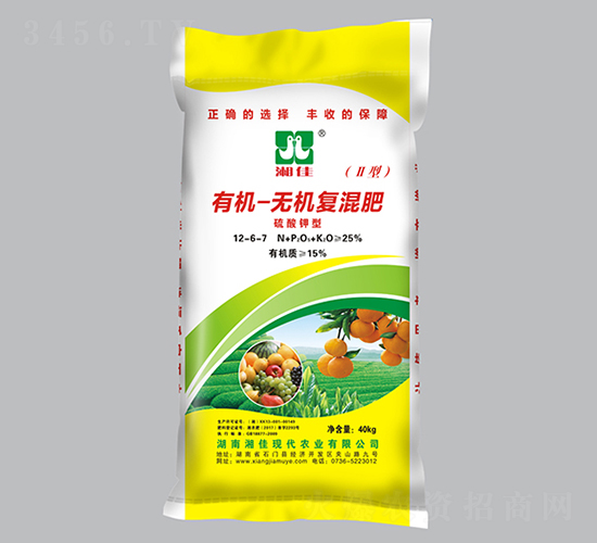 硫酸鉀型有機-無機復(fù)混肥12-6-7-湘佳
