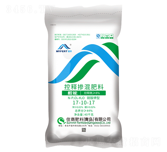 醛能硫酸鉀型控釋摻混肥料17-10-17-夢(mèng)豐-住商肥料