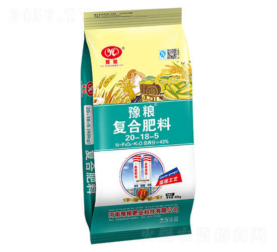 40kg高塔氯化鉀復(fù)合肥料20-18-5-豫糧肥業(yè)
