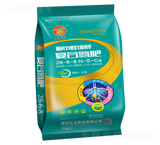 脲甲醛緩釋復合氮肥28-6-8（綠）-紅云