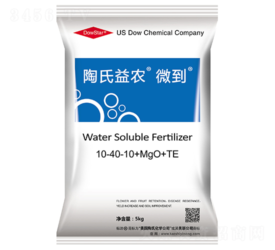 5kg大量元素水溶肥料10-40-10+MgO+TE-微到-陶氏益農(nóng)