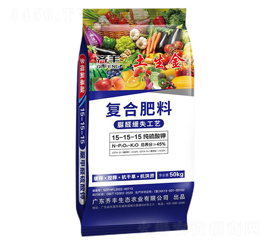 脲醛緩失純硫酸鉀復(fù)合肥料15-15-15-土生金-齊豐農(nóng)業(yè)