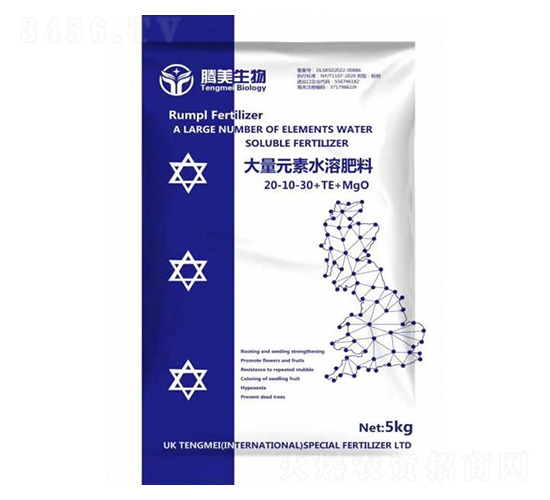 大量元素水溶肥料20-10-30+TE+Mgo-騰美生物